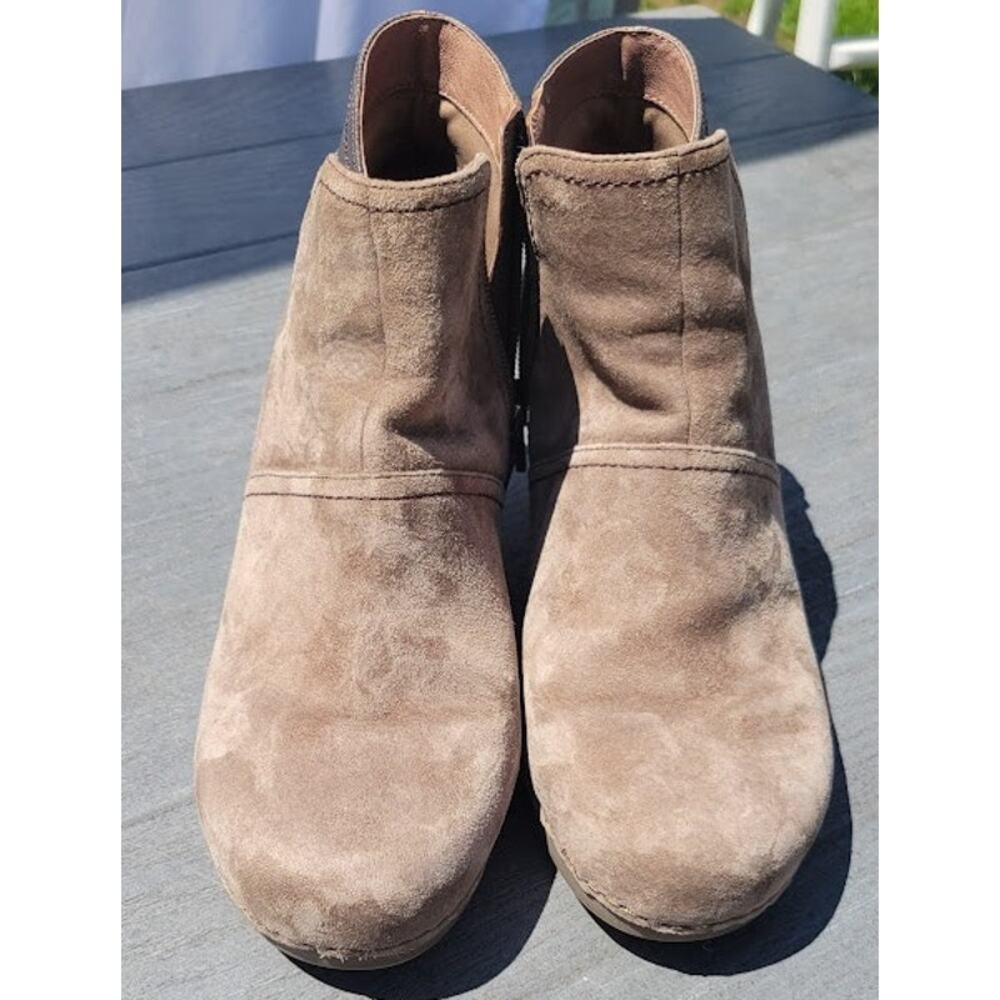 Dansko Brown Suede Wedge Ankle Boots - Picture 10 of 10